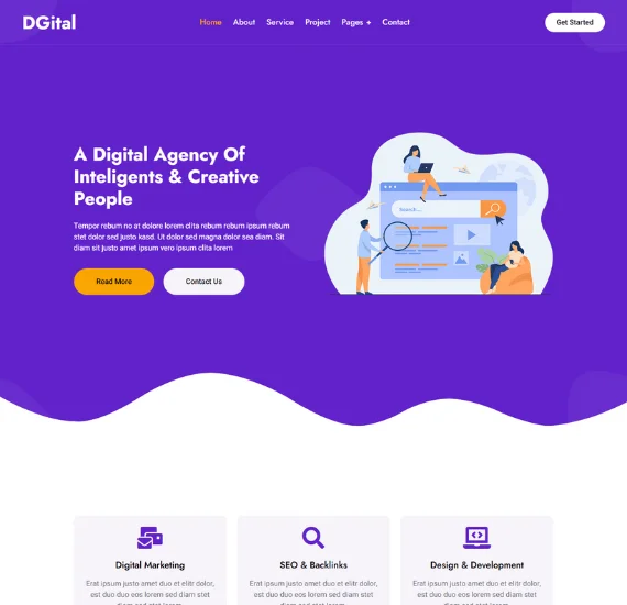 Digital Agency Website Home Page