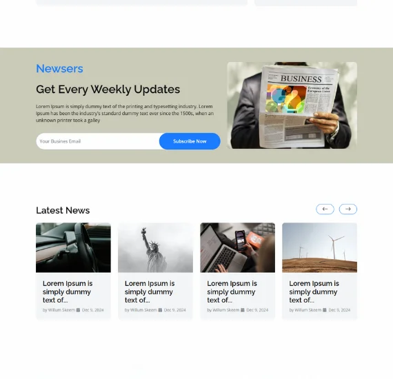 News Carousel and Article Layout
